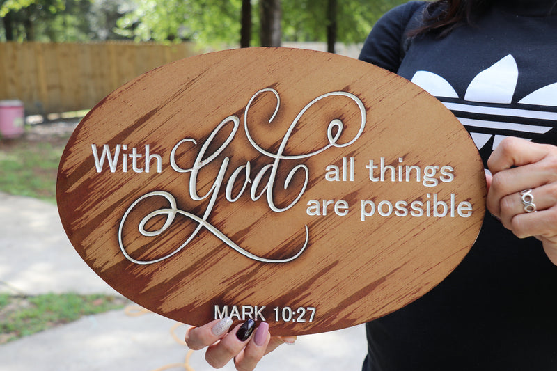With God All Things Are Possible Plaque