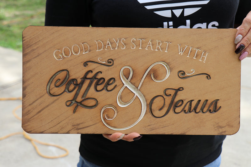 Coffee and Jesus Plaque
